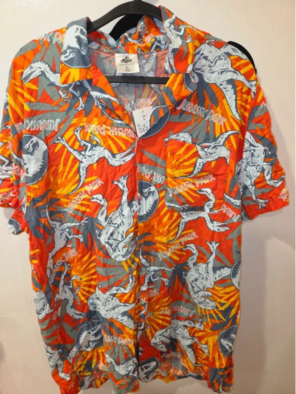 Jurassic park button nuptial shirt large